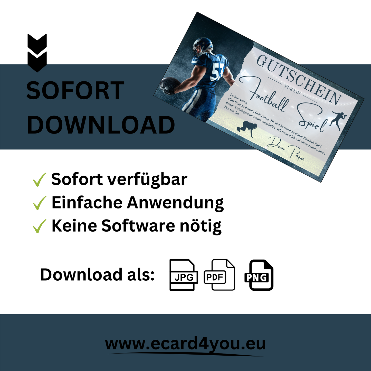Gutschein - American Football Geschenkgutschein