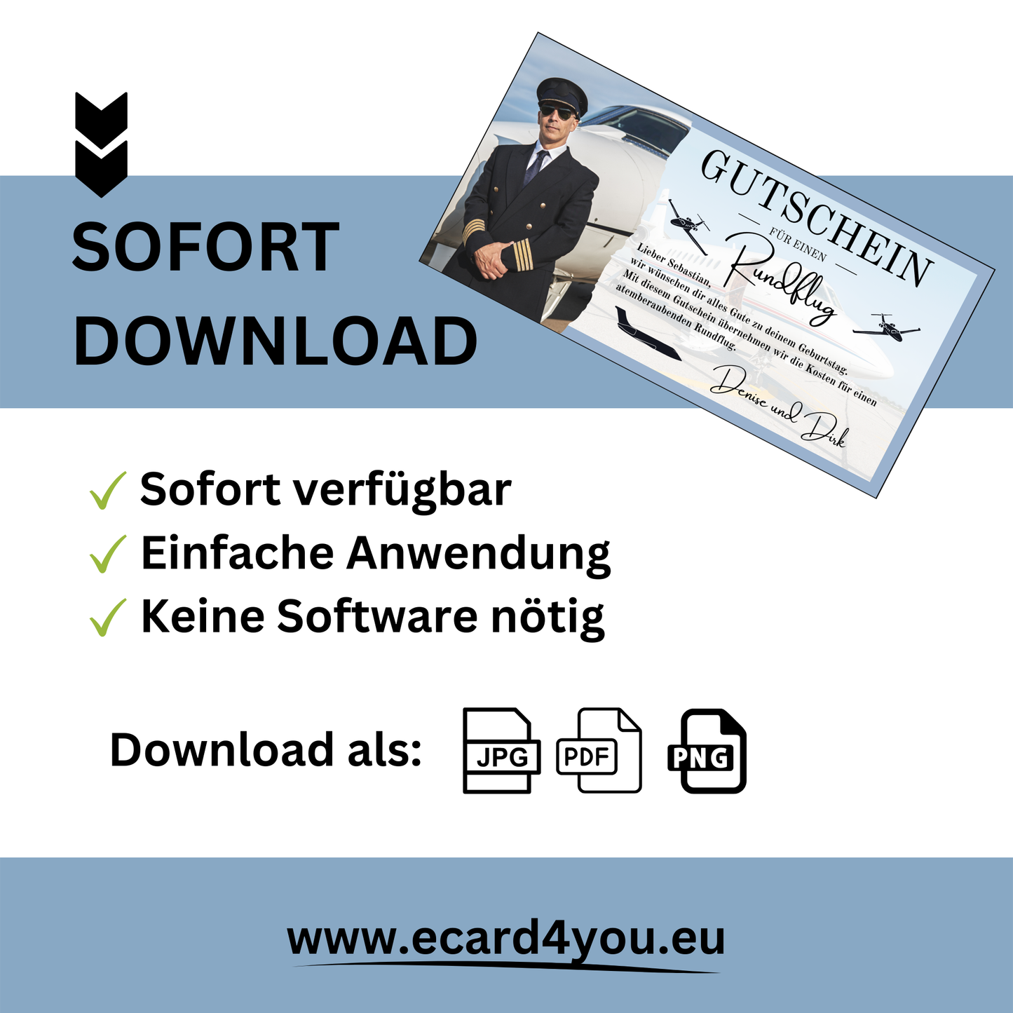 Gutschein - Flugzeug Rundflug Erlebnisgutschein