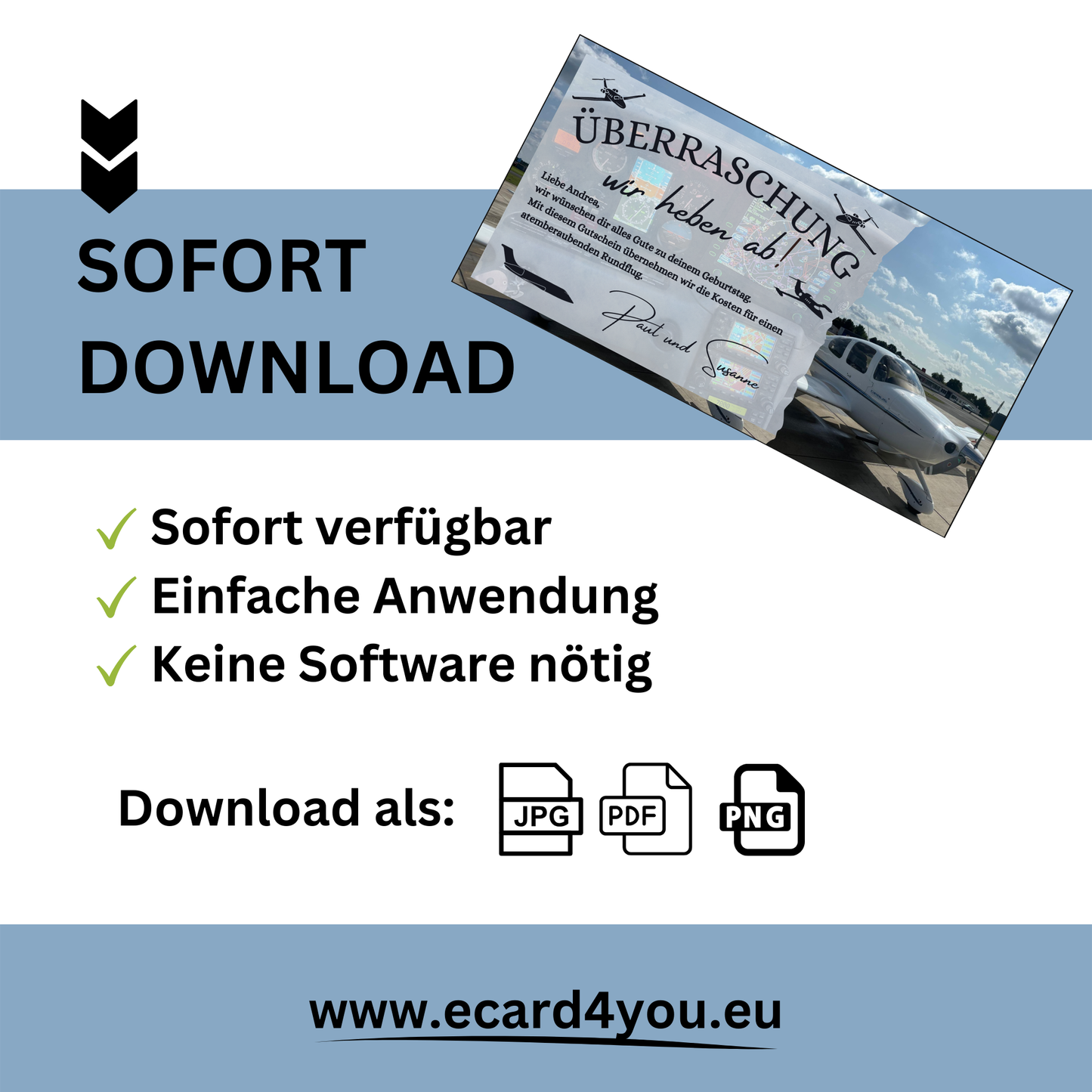 Gutschein - Flugzeug Rundflug Erlebnisgutschein