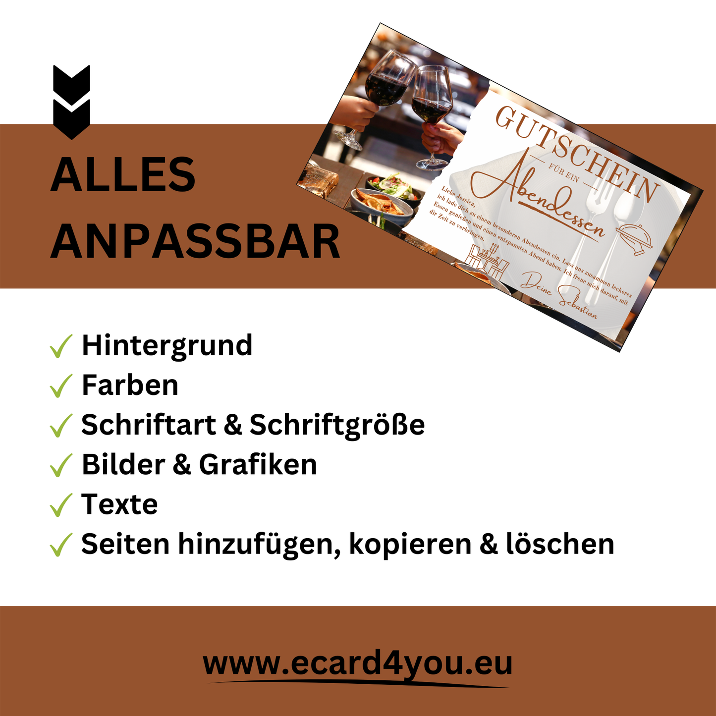 Gutschein - Abendessen Geschenkgutschein Geburtstag