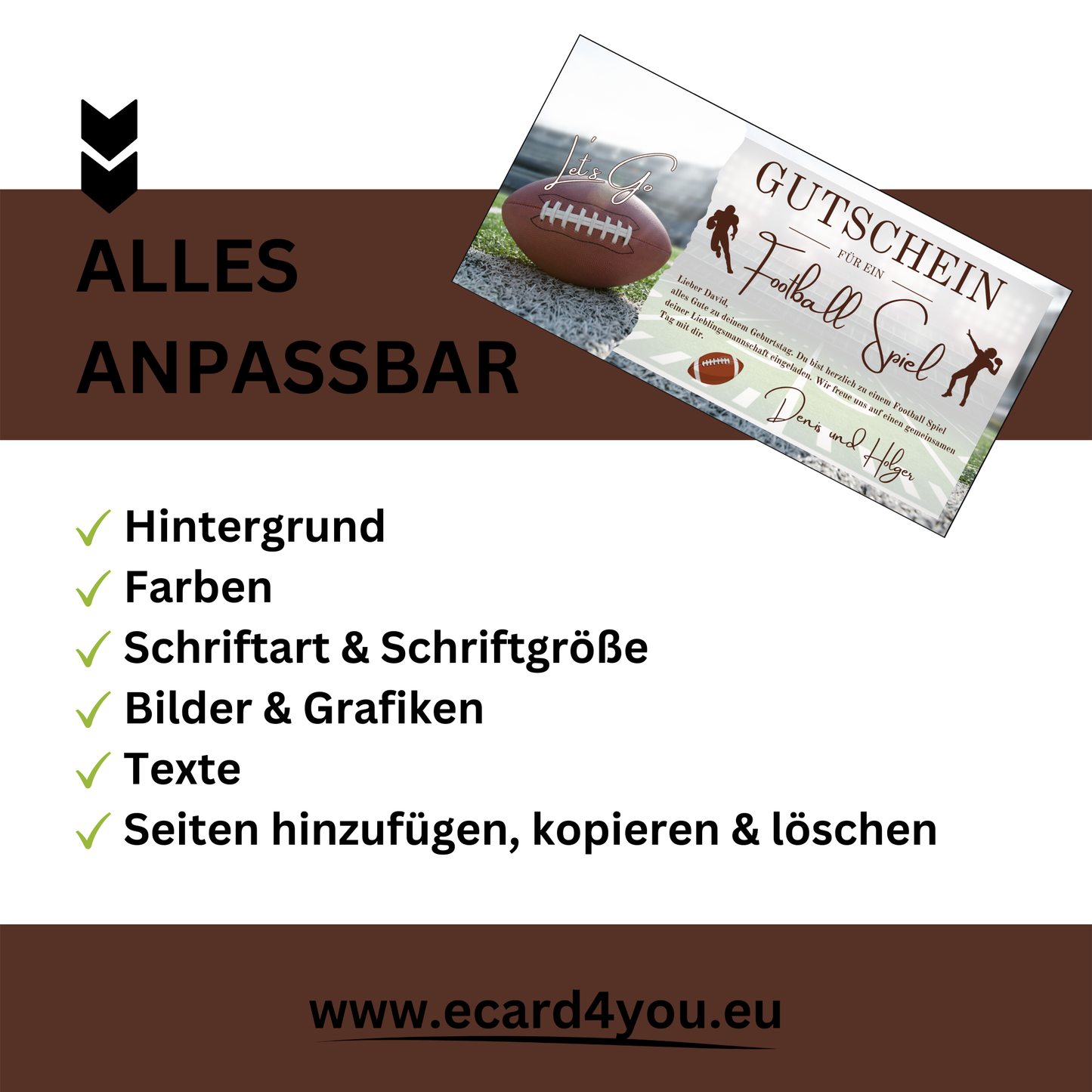 Gutschein - American Football Geschenkgutschein
