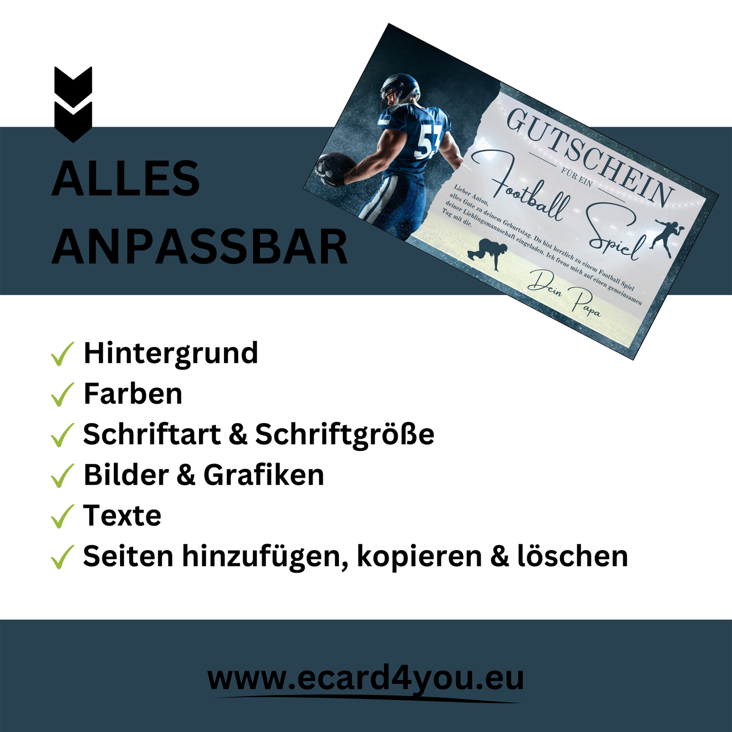 Gutschein - American Football Geschenkgutschein