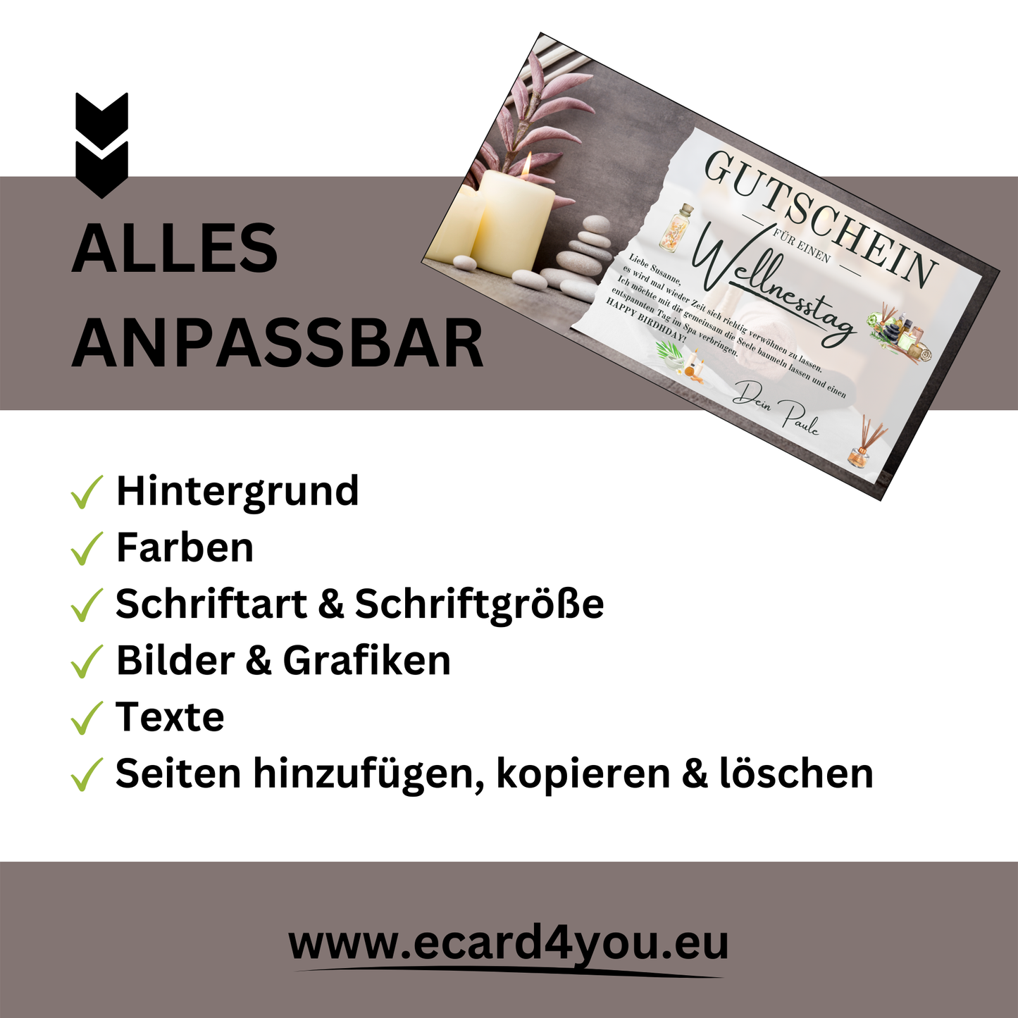 Gutschein - Wellness Spa Wochenende Geschenkgutschein