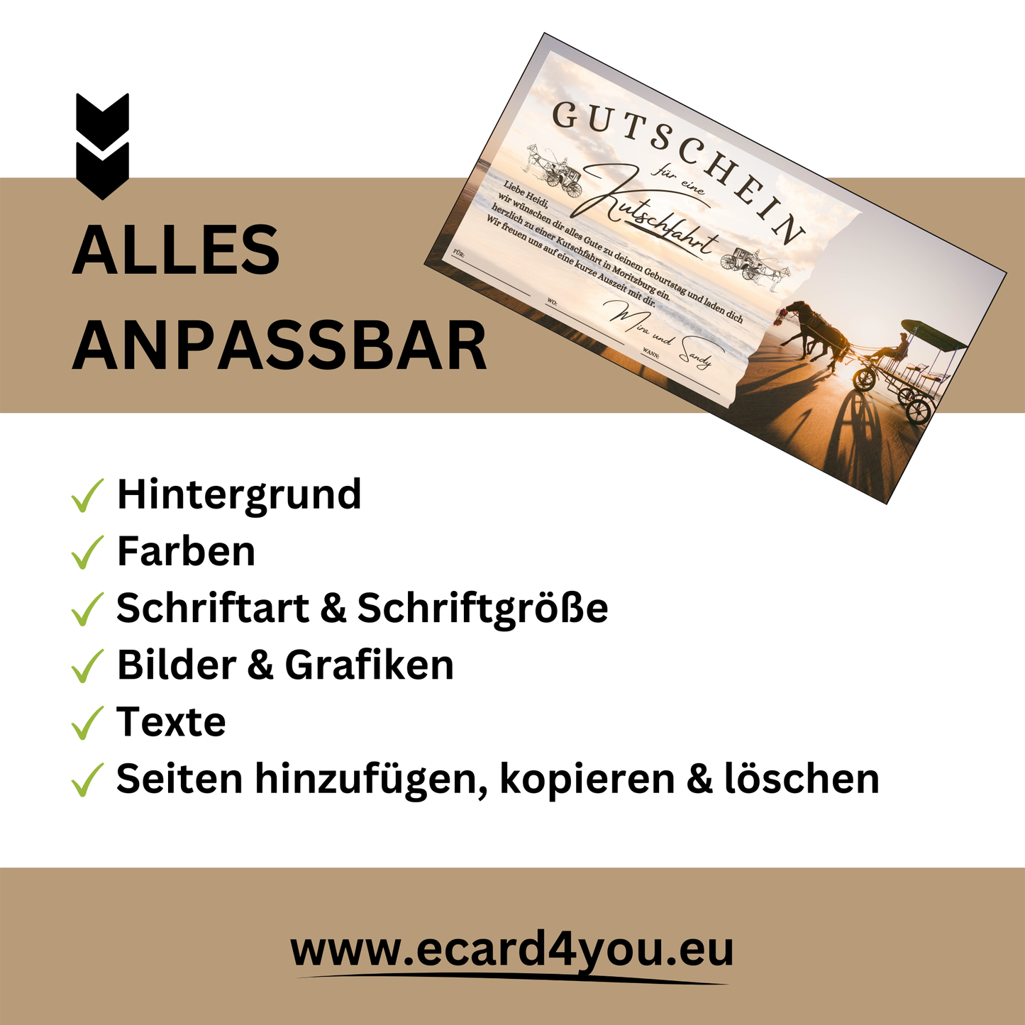 Gutschein - Kutschfahrt Rundfahrt Pferdekutsche