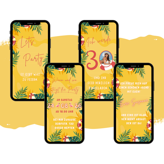 eCARD - Animierte Einladungskarte Geburtstag