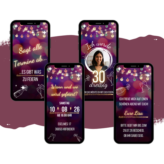 eCARD - Animierte Einladungskarte Geburtstag