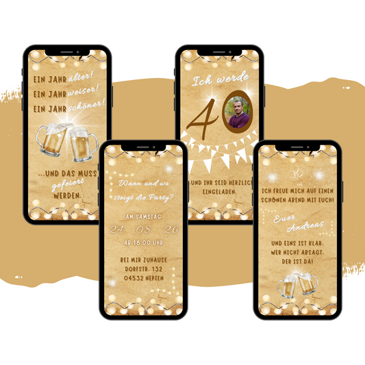 eCARD - Animierte Einladungskarte Geburtstag