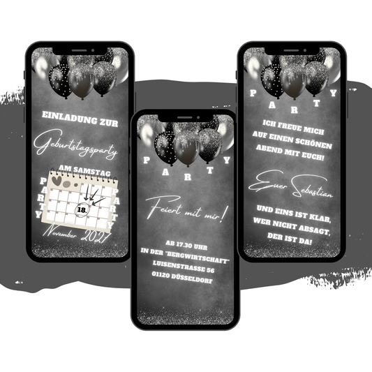 eCARD - Animierte Einladungskarte Geburtstag