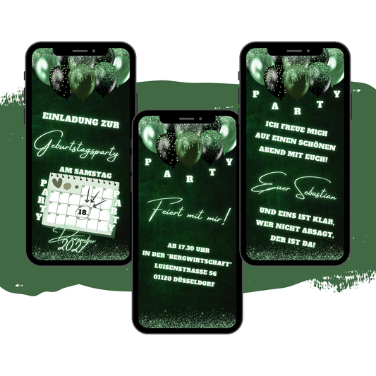 eCARD - Animierte Einladungskarte Geburtstag