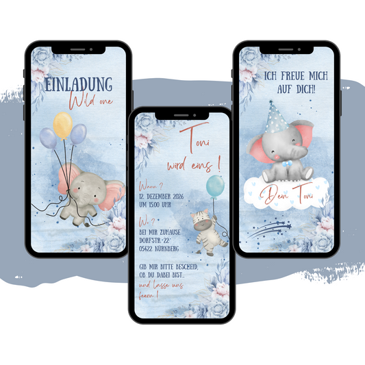 eCARD - Animierte Kindergeburtstags Party Einladungskarte