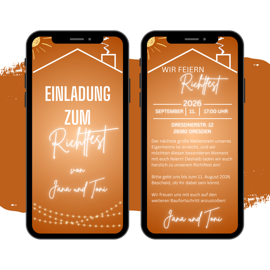 eCARD - Vorlage Einladung Richtfest