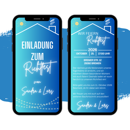 eCARD - Vorlage Einladung Richtfest