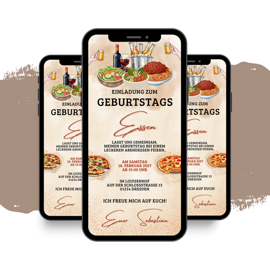 eCARD - Einladung Geburtstag Abendessen