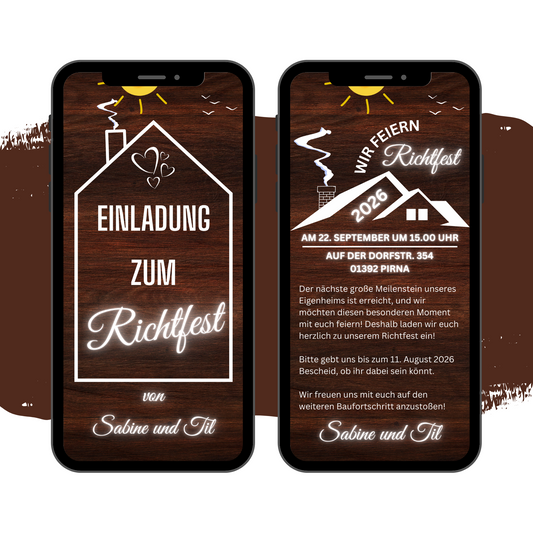 eCARD - Vorlage Einladung Richtfest