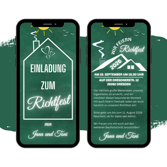 eCARD - Vorlage Einladung Richtfest