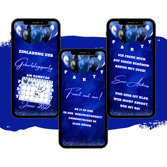 eCARD - Animierte Einladungskarte Geburtstag