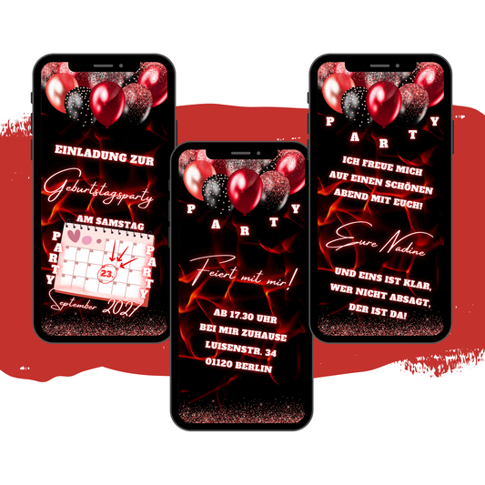 eCARD - Animierte Einladungskarte Geburtstag