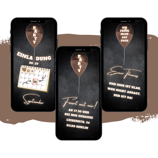 eCARD - Animierte Einladungskarte Geburtstag