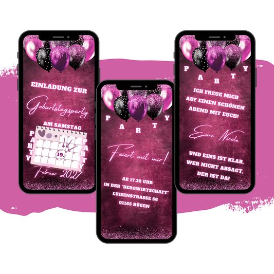 eCARD - Animierte Einladungskarte Geburtstag