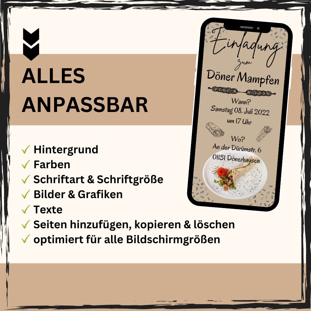 eCARD - Döner Essen Feier Einladungskarte