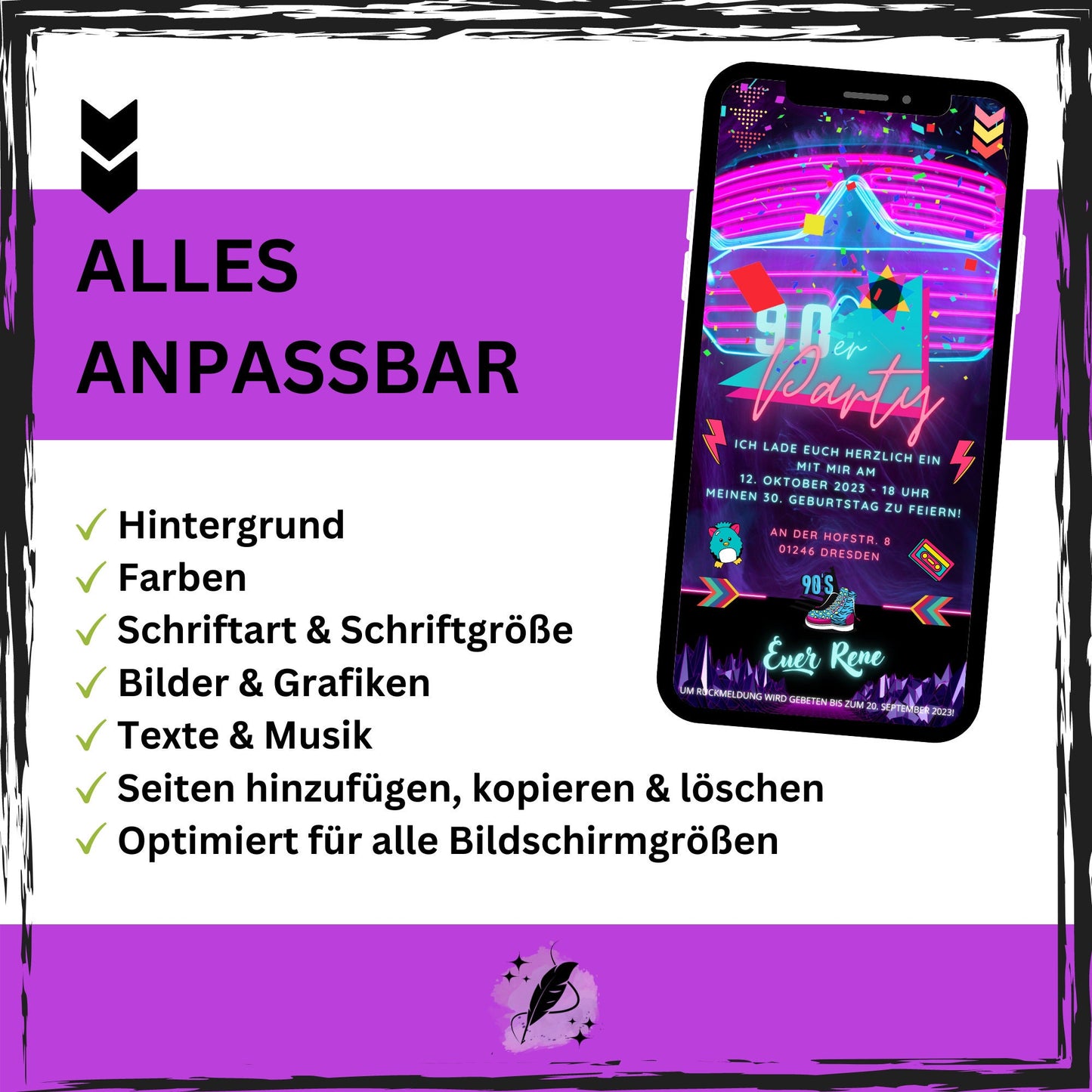 eCARD - 90er Jahre Party Einladungskarte - eCARD4you
