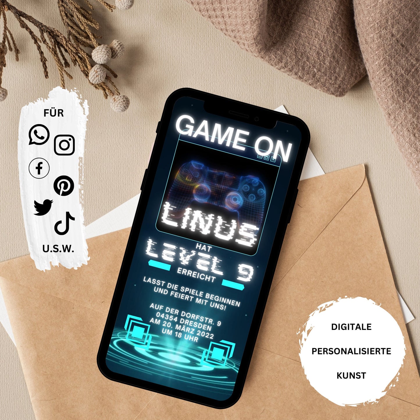 eCARD - Animierte Gaming Party Einladungskarte - eCARD4you