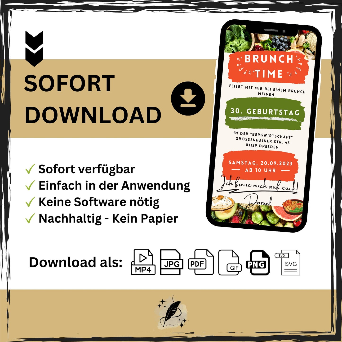 eCARD - Brunch Frühstück Mittag Einladungskarte - eCARD4you