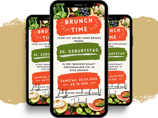 eCARD - Brunch Frühstück Mittag Einladungskarte - eCARD4you