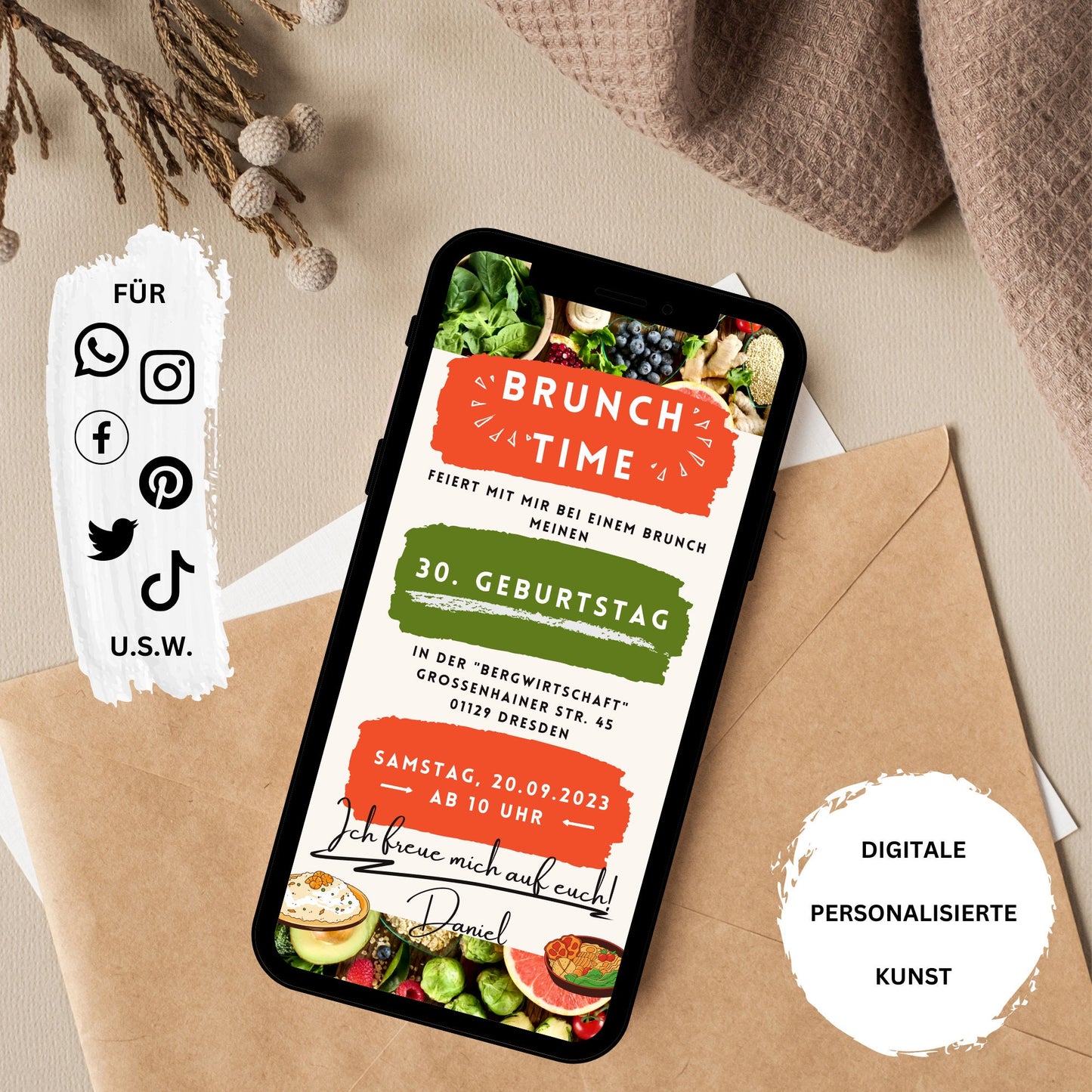 eCARD - Brunch Frühstück Mittag Einladungskarte - eCARD4you