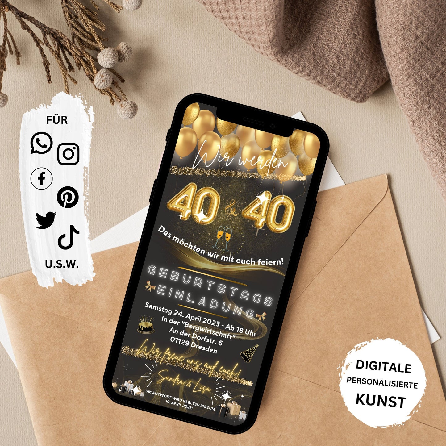 eCARD - Doppelgeburtstag Party Einladungskarte - eCARD4you