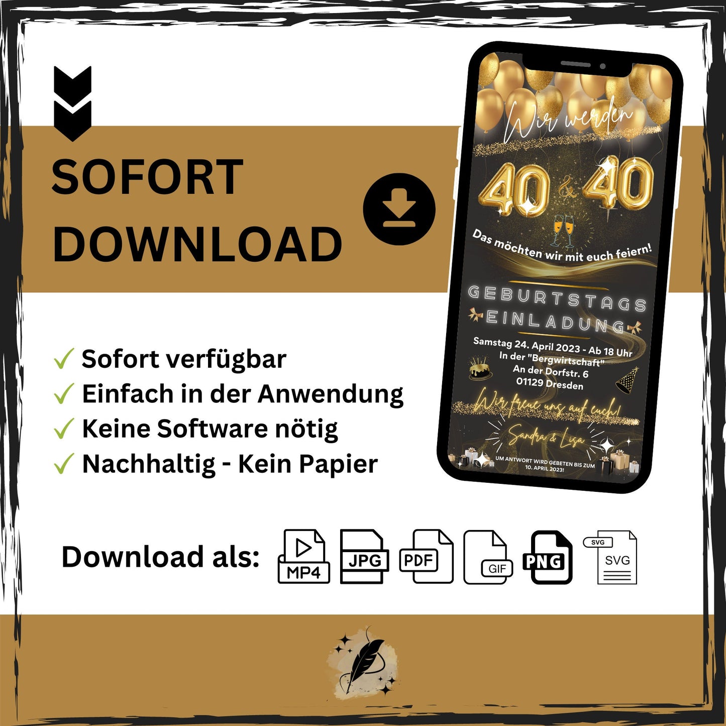 eCARD - Doppelgeburtstag Party Einladungskarte - eCARD4you
