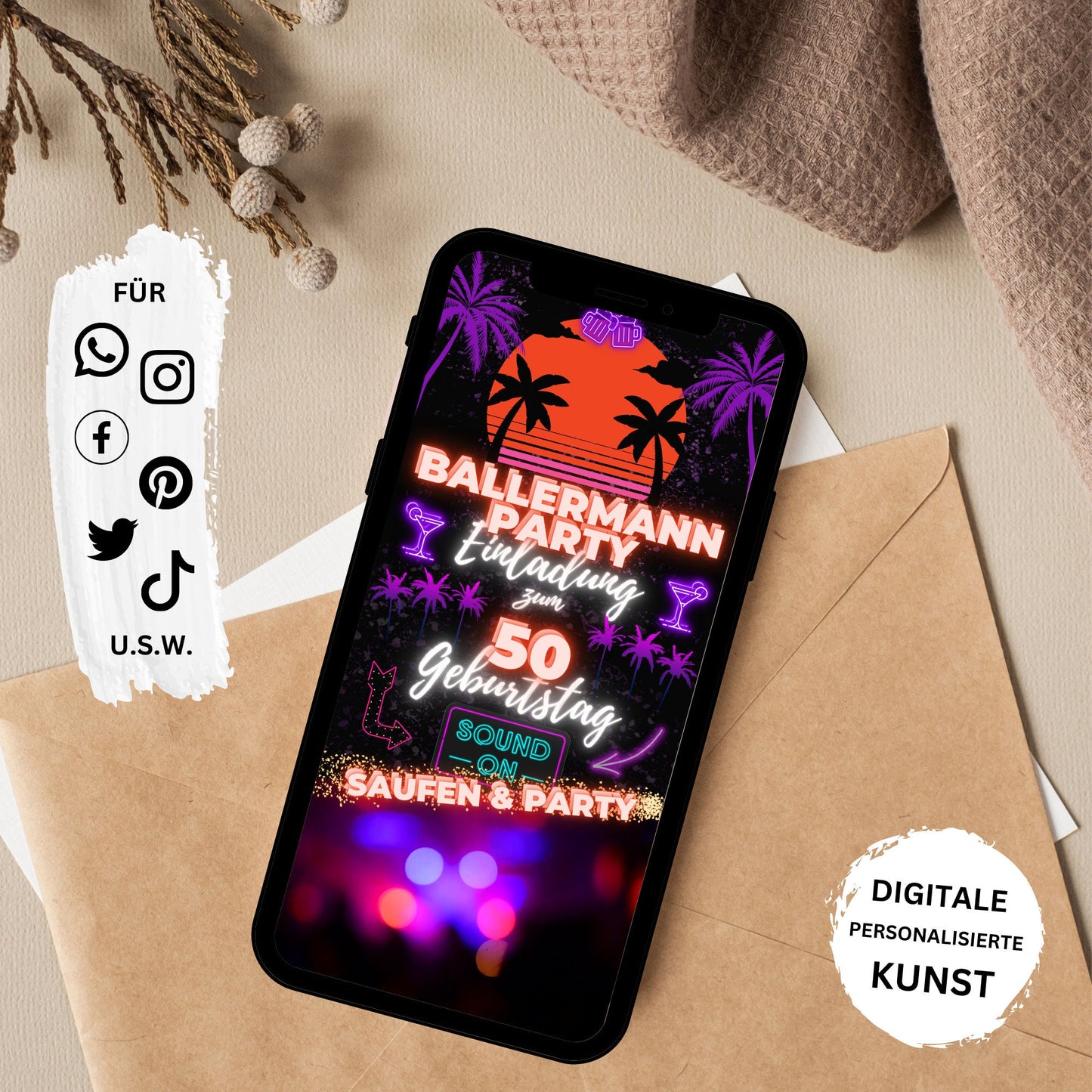 eCARD - Ballermann Party Einladungskarte - eCARD4you