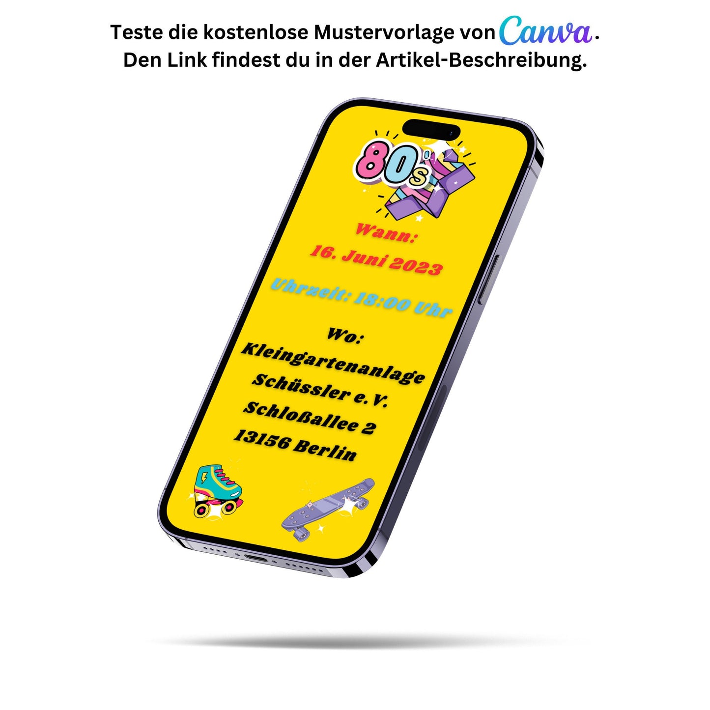 eCARD - 80er 90er Jahre Party Einladungskarte