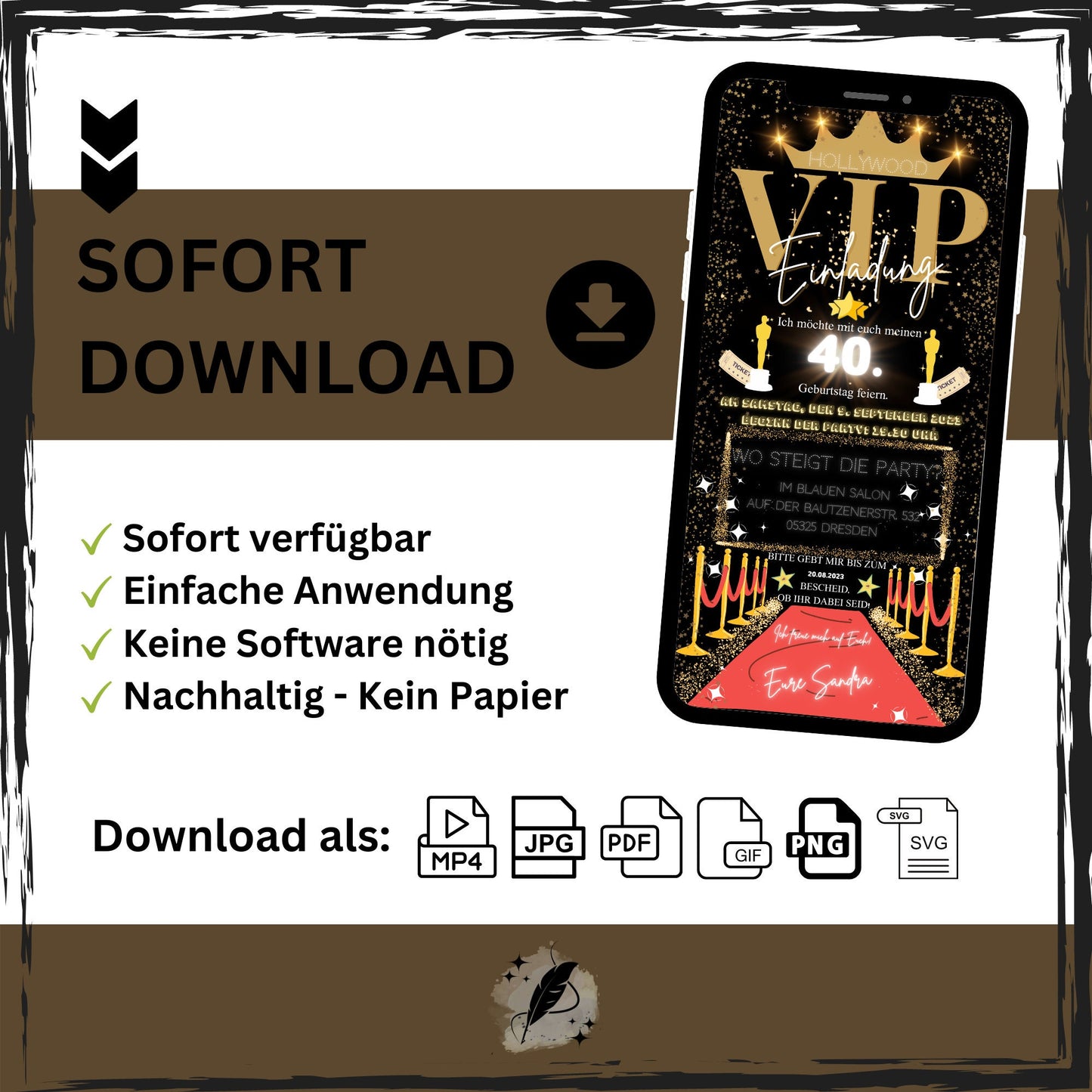 eCARD - Hollywood Einladungskarte Geburtstag - eCARD4you