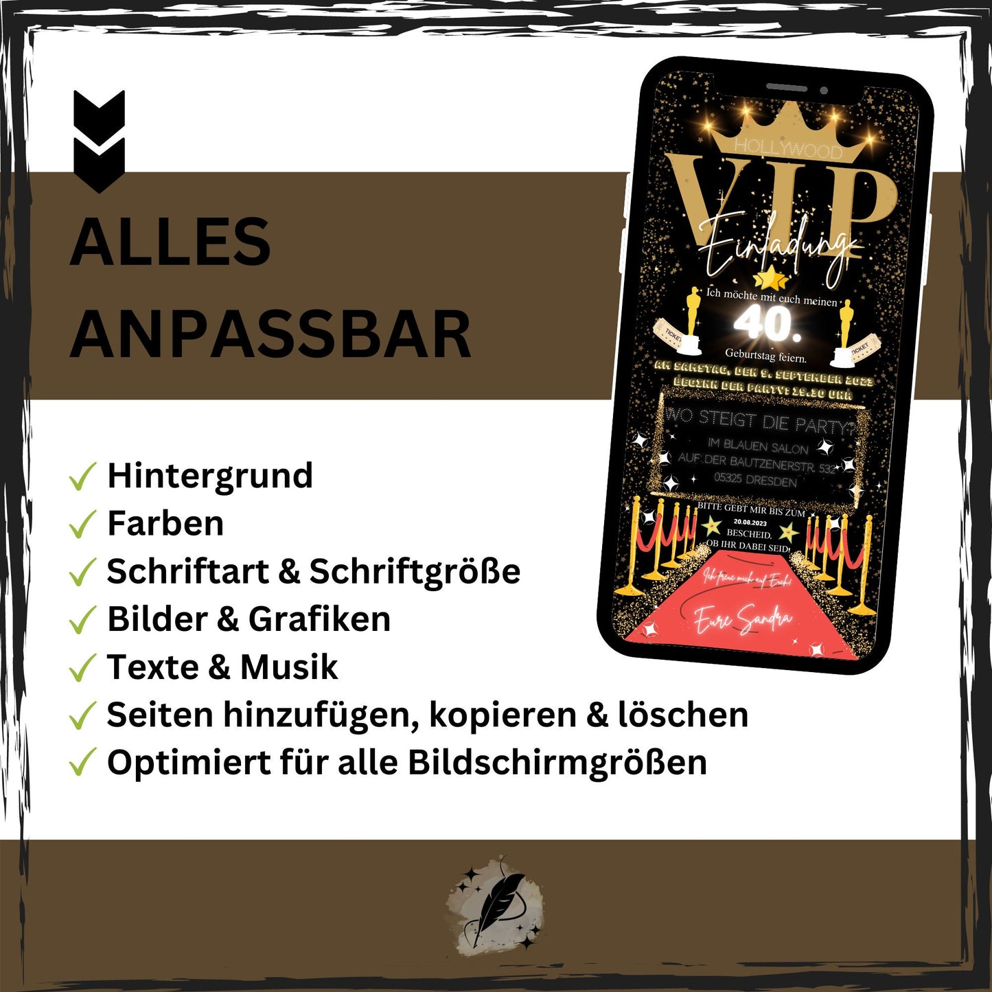 eCARD - Hollywood Einladungskarte Geburtstag - eCARD4you