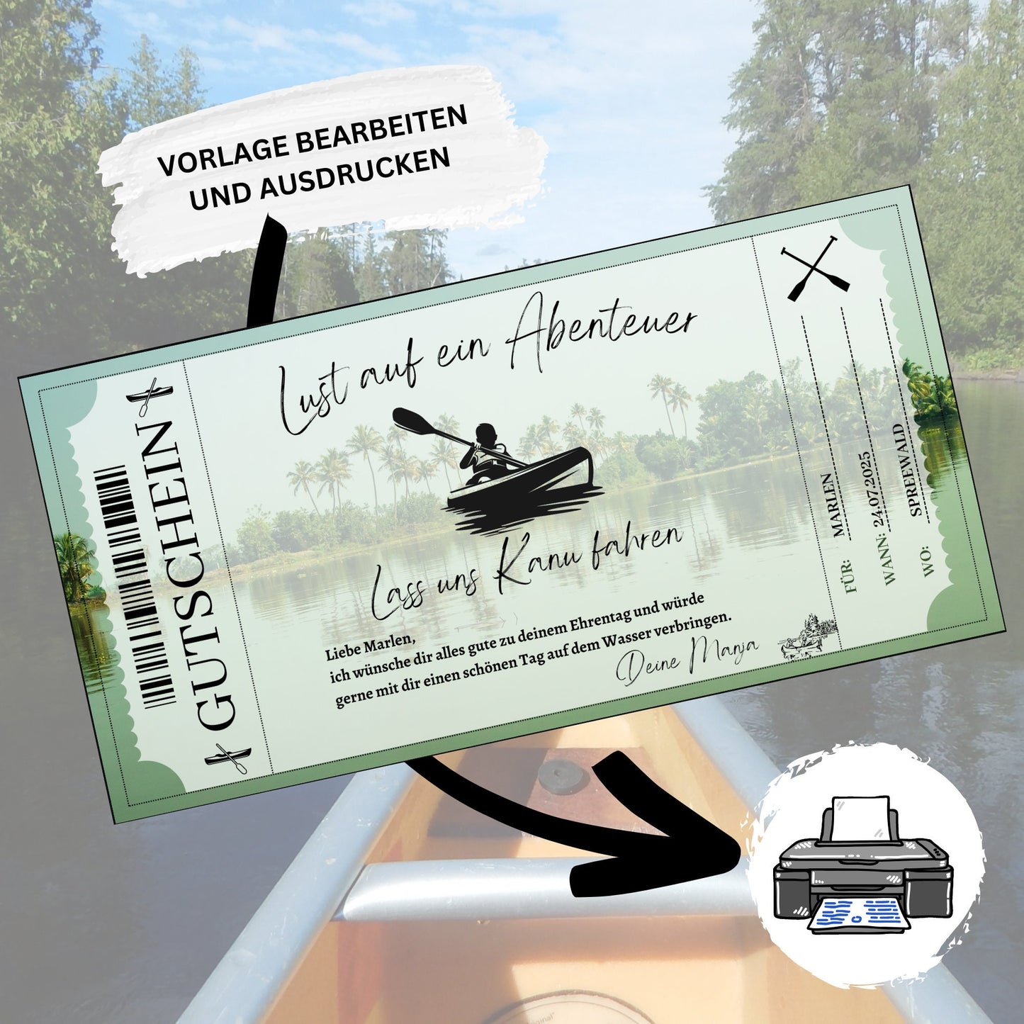 Gutschein - Kanutour Kajakkurs Erlebnisgutschein - eCARD4you