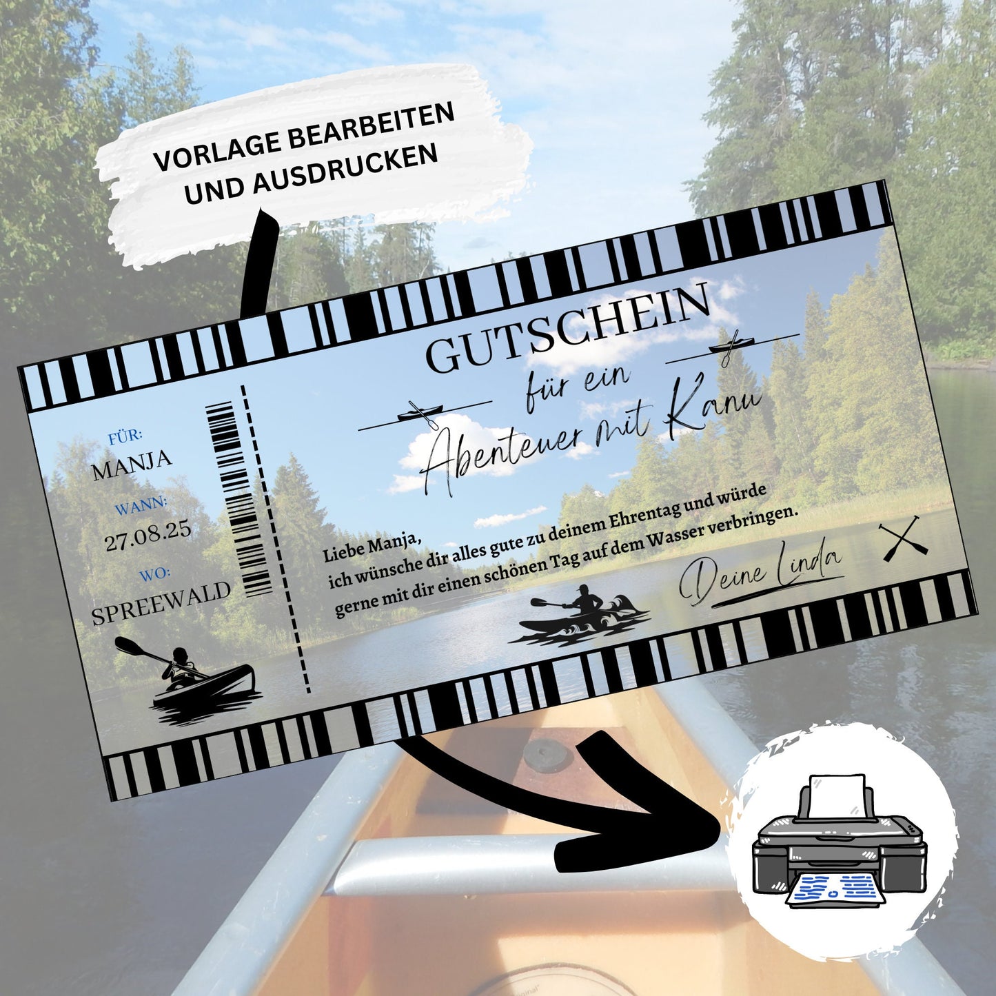Gutschein - Kanutour Kajakkurs Erlebnisgutschein - eCARD4you