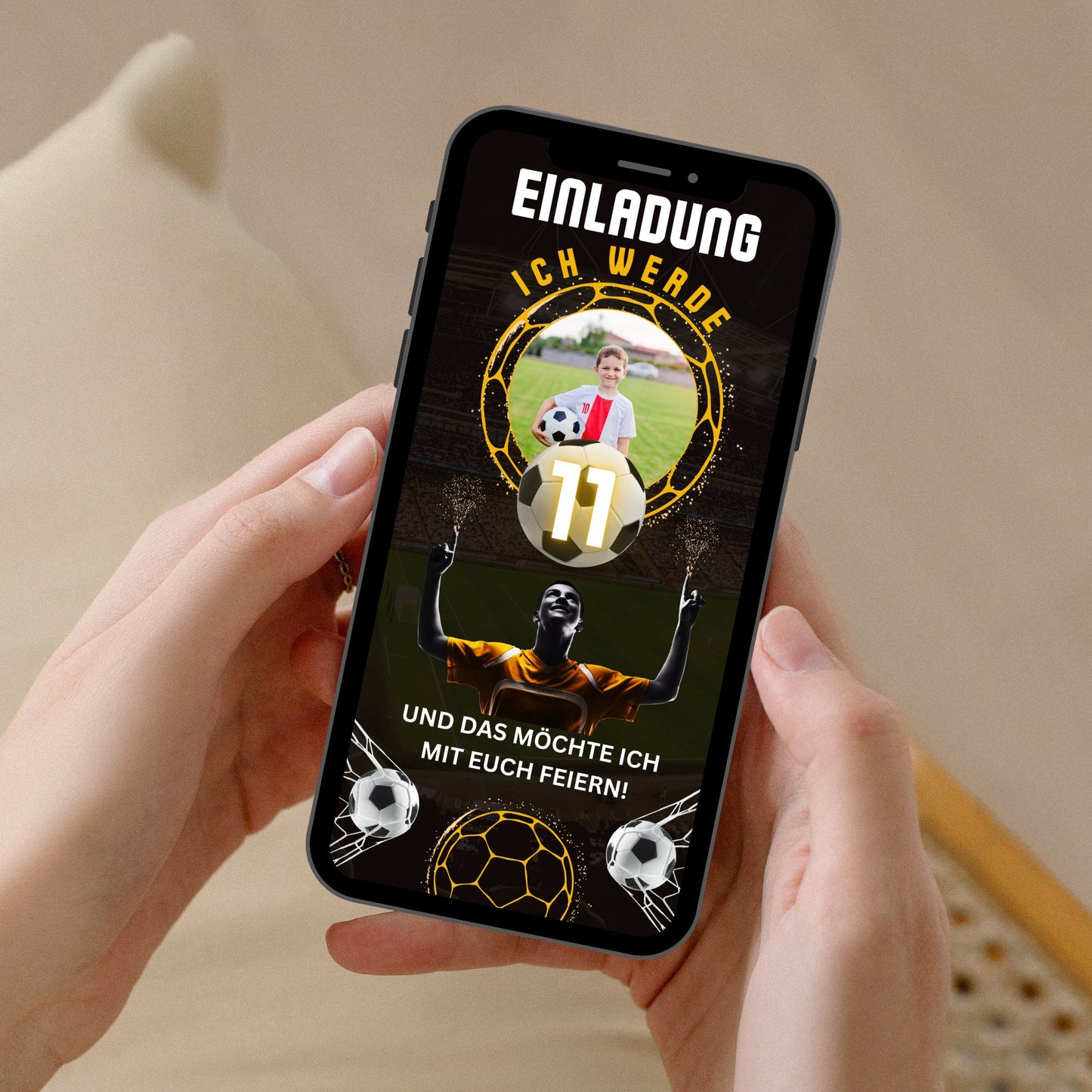 eCARD - Animierte Fußball Soccer Einladungskarte - eCARD4you