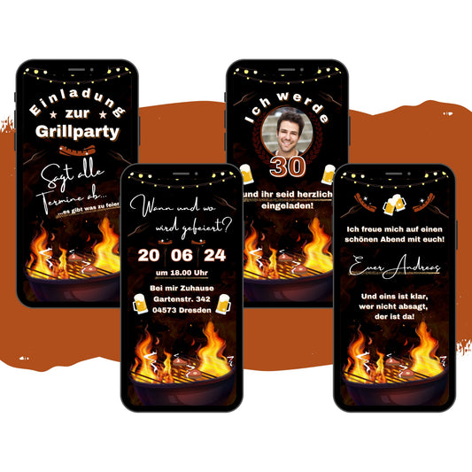 eCARD - Einladung Gartenparty Grillparty Geburtstag - eCARD4you