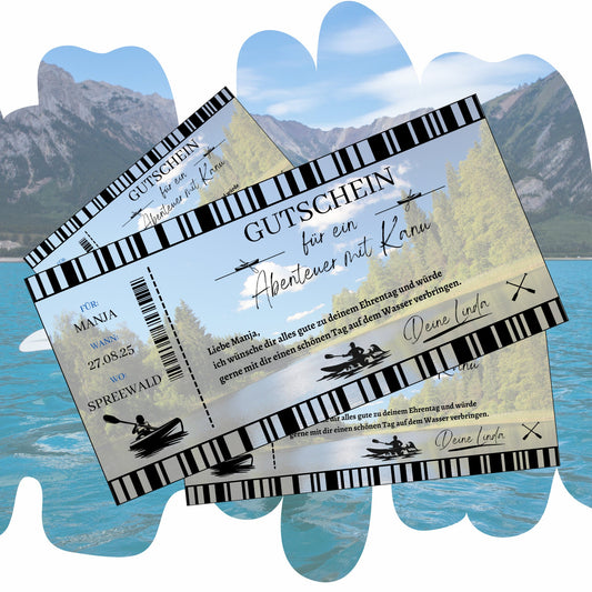Gutschein - Kanutour Kajakkurs Erlebnisgutschein - eCARD4you
