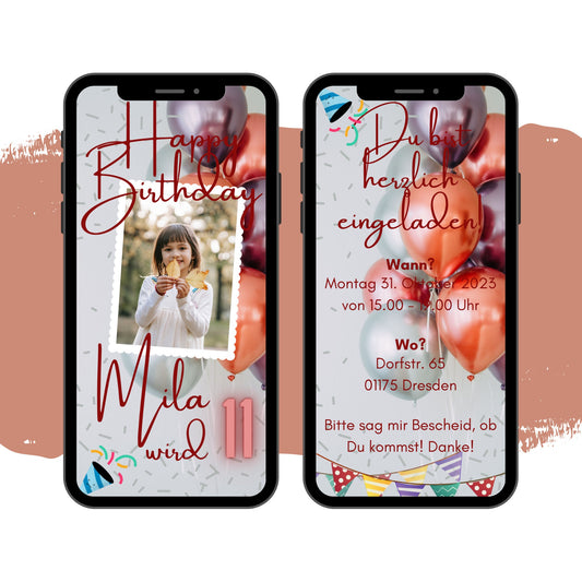 eCARD - Animierte Kindergeburtstags Party Einladungskarte - eCARD4you