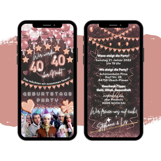 eCARD - Doppelgeburtstag Party Einladungskarte - eCARD4you