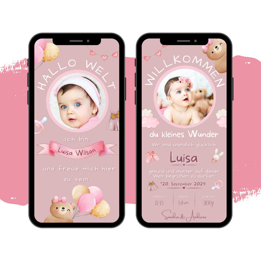 eCARD - Animierte Verkündung Geburt - eCARD4you