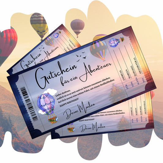 Gutschein - Heißluftballonfahrt Ballonfahrt Erlebnisgutscheinkarte - eCARD4you