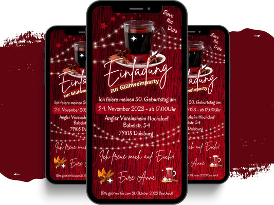 eCARD - Glühweinparty Glühweinfeier Einladungskarte - eCARD4you