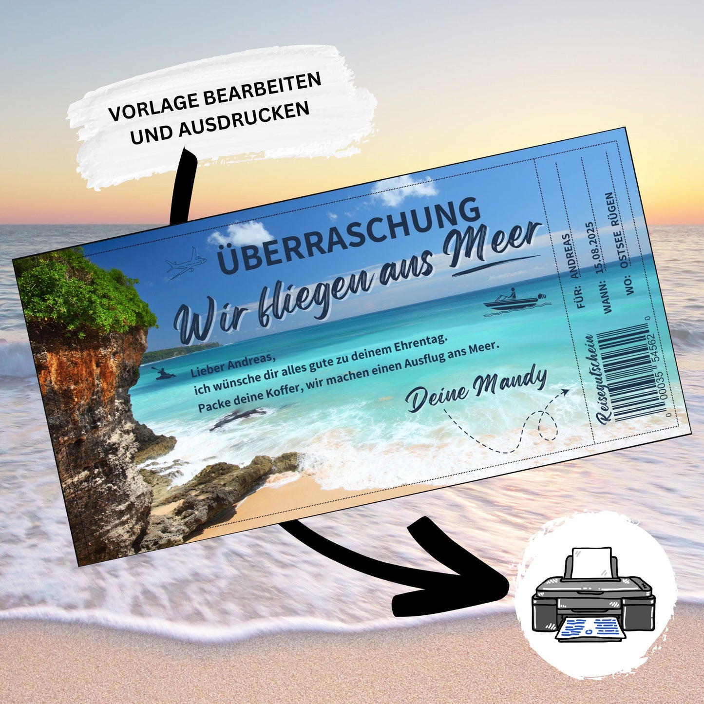 Gutschein - Reise Urlaubsreise Reisegutschein Geburtstag - eCARD4you