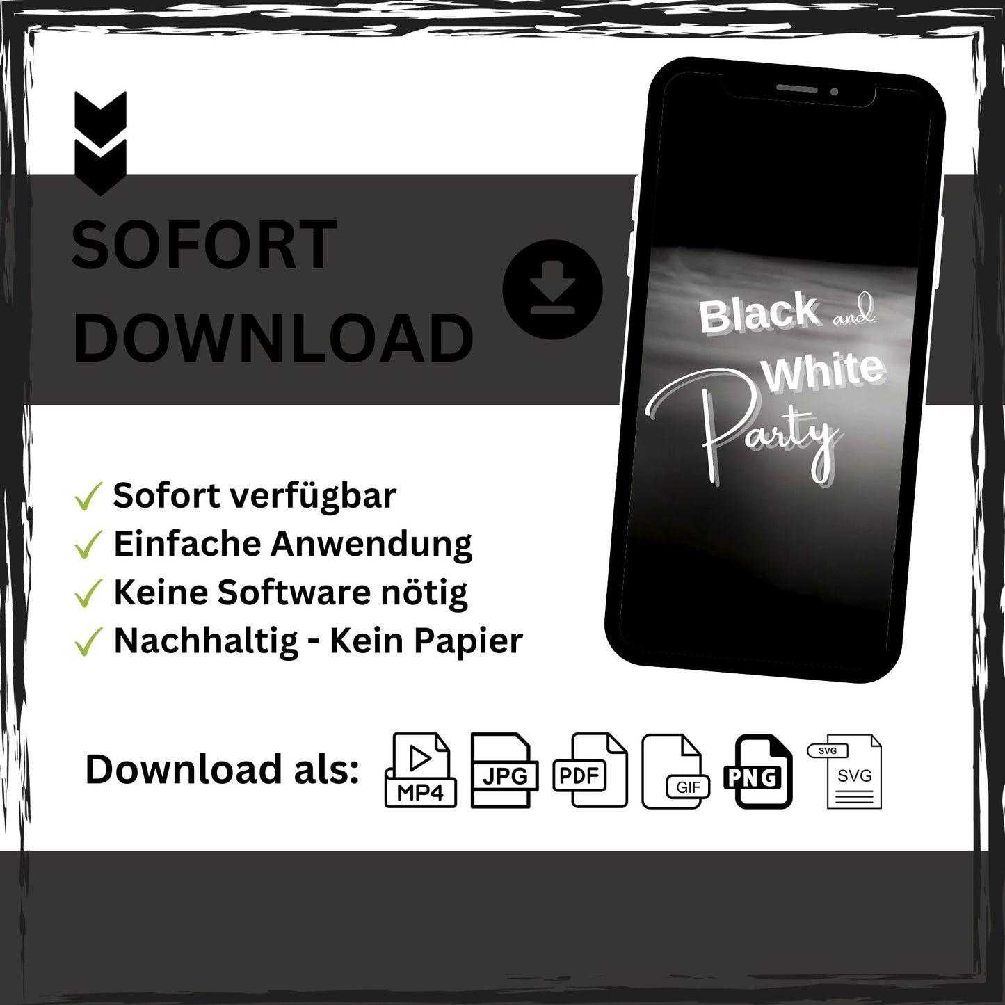 eCARD - Black and White Einladungskarte - eCARD4you