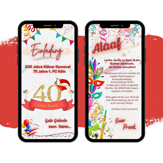 eCARD - Karneval Fasching Einladungskarte - eCARD4you