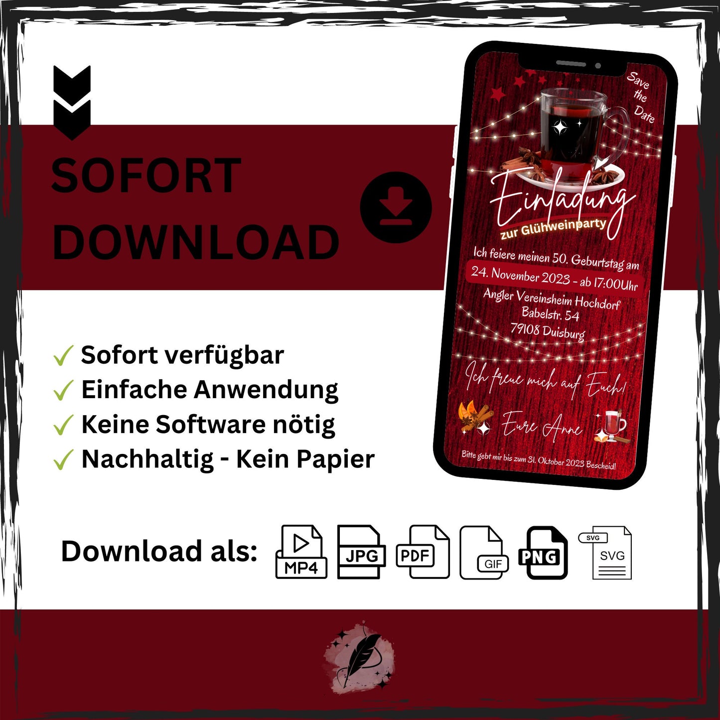 eCARD - Glühweinparty Glühweinfeier Einladungskarte - eCARD4you