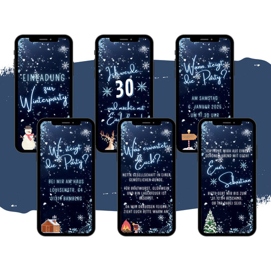 eCARD - Winter Geburtstagsparty Einladungskarte - eCARD4you